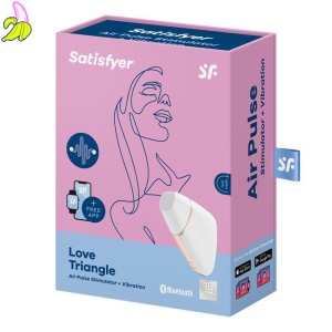 Wibrator - Love Triangle Air Pulse Stimulator + Vibration White