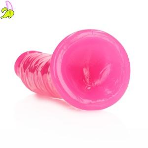 Slim Realistic Dildo with Suction Cup - Glow in the Dark - 8'' / 20 cm