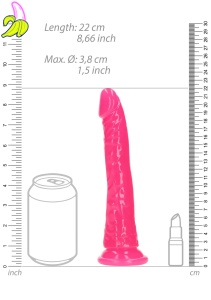 Slim Realistic Dildo with Suction Cup - Glow in the Dark - 8'' / 20 cm