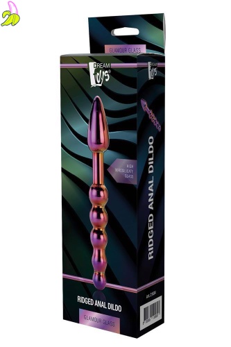 GLAMOUR GLASS RIDGED ANAL DILDO