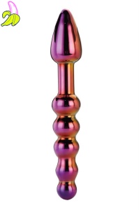 GLAMOUR GLASS RIDGED ANAL DILDO