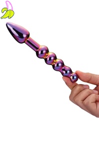 GLAMOUR GLASS RIDGED ANAL DILDO