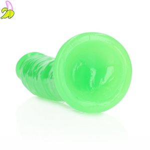 Slim Realistic Dildo with Suction Cup - Glow in the Dark - 8'' / 20 cm