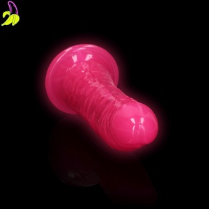 Slim Realistic Dildo with Suction Cup - Glow in the Dark - 7'' / 18 cm