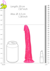Slim Realistic Dildo with Suction Cup - Glow in the Dark - 7'' / 18 cm