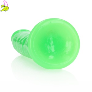 Slim Realistic Dildo with Suction Cup - Glow in the Dark - 9'' / 22,5 cm