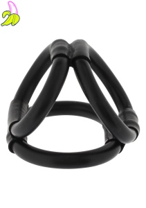 Tri Ring Cock Cage Black