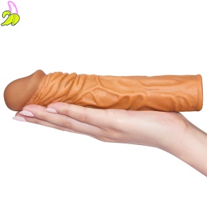 Add 2"" Pleasure X Tender Penis Sleeve Brown