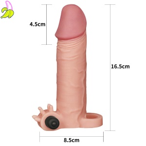 Add 2"" Pleasure X Tender Vibrating Penis Sleeve Flesh