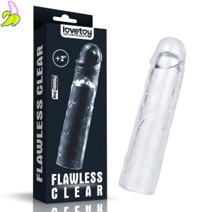 Flawless Clear Penis Sleeve Add 2''