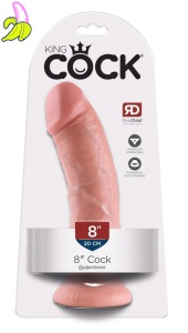 King Cock 8 inch Skin-coloured