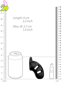 Model 20 - Chastity - 3.5"""" - Silicone Cock Cage - Black
