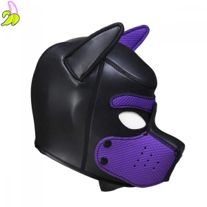 Kinky Puppy Neoprene Puppy Hood maska psa fioletowa