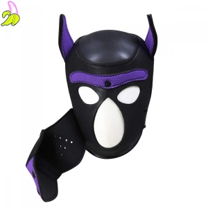 Kinky Puppy Neoprene Puppy Hood maska psa fioletowa