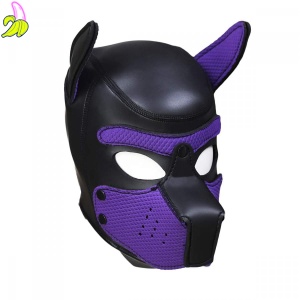 Kinky Puppy Neoprene Puppy Hood maska psa fioletowa