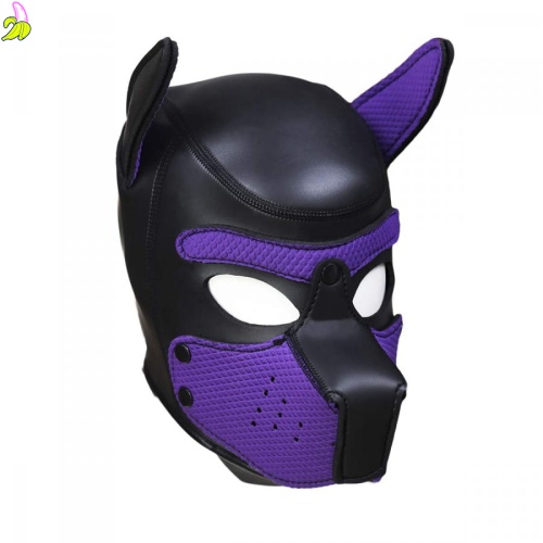 Kinky Puppy Neoprene Puppy Hood maska psa fioletowa