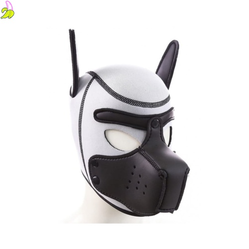Kinky Puppy Neoprene Puppy Hood maska psa biała