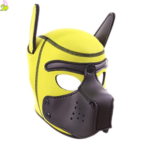 Kinky Puppy Neoprene Puppy Hood maska psa żółta