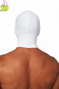 Mister B Lycra Hood Eyes and Mouth Open White