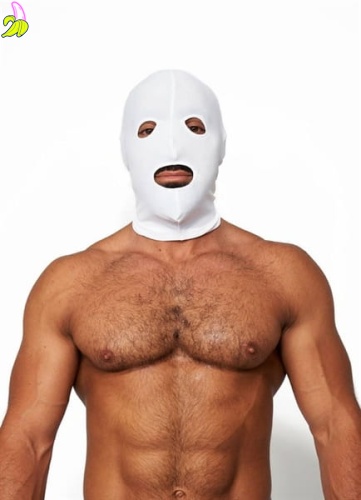 Mister B Lycra Hood Eyes and Mouth Open White
