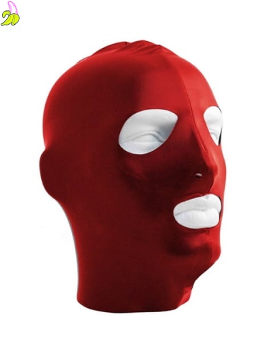 Mister B Lycra Hood Eyes and Mouth Open RED