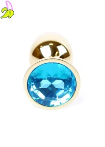 Plug-Jewellery Gold PLUG- Light Blue