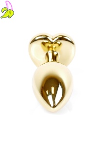 Plug-Jewellery Gold  Heart PLUG- Light Blue