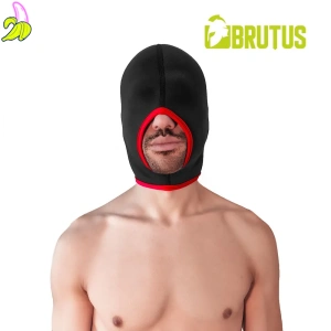 BRUTUS Blind Neoprene Face Fucker Hood Black / Red - Kominiarka Neoprenowa