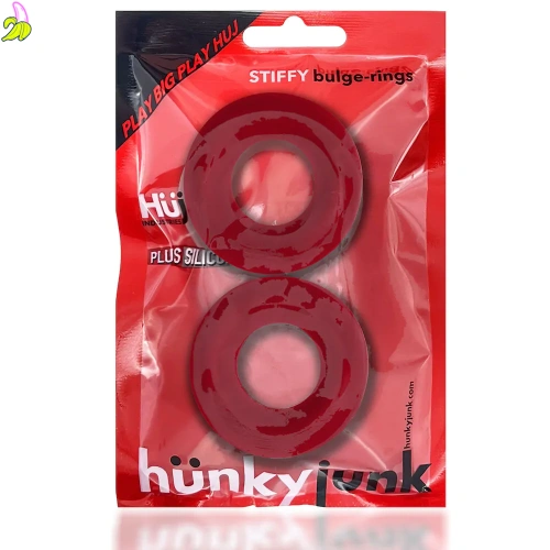 Oxballs HunkyJunk Stiffy Bulge Rings Cherry Ice 2-pack pierścieni erekcyjnych