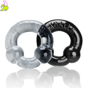 Oxballs Ultraballs 2-Pack Cockring Black + Clear