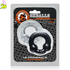 Oxballs Ultraballs 2-Pack Cockring Black + Clear