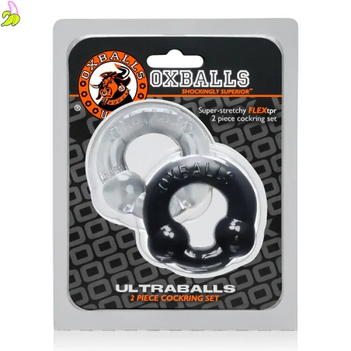 Oxballs Ultraballs 2-Pack Cockring Black + Clear