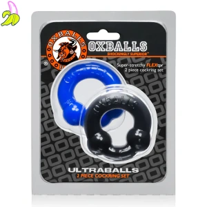 Oxballs Ultraballs 2-Pack Cockring Black + Police Blue