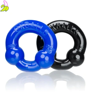 Oxballs Ultraballs 2-Pack Cockring Black + Police Blue