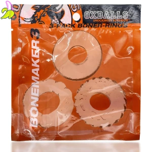 Oxballs BONEMAKER 3-Pack Cockring Kit - Clear
