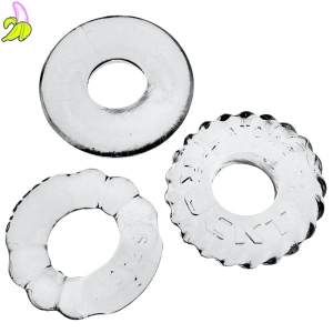 Oxballs BONEMAKER 3-Pack Cockring Kit - Clear