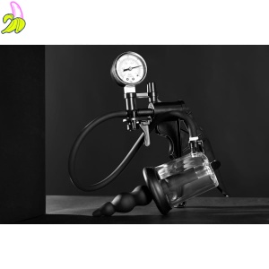 OUCH! Ręczna pompka analna, plug z trzema końcówkami 