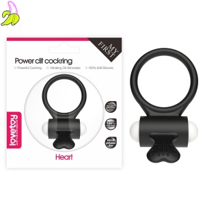 Wibrujący cock ring- Power Clit Silicone Black
