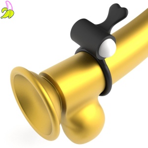 Wibrujący cock ring- Power Clit Silicone Black