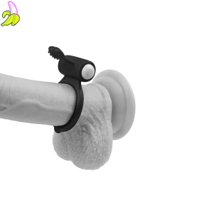 Wibrujący cock ring- Power Clit Silicone Black