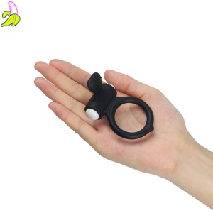 Wibrujący cock ring- Power Clit Silicone Black