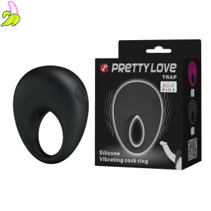 Wibrujący silikonowy cock ring PRETTY LOVE