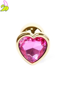 Plug-Jewellery Gold  Heart PLUG- Pink