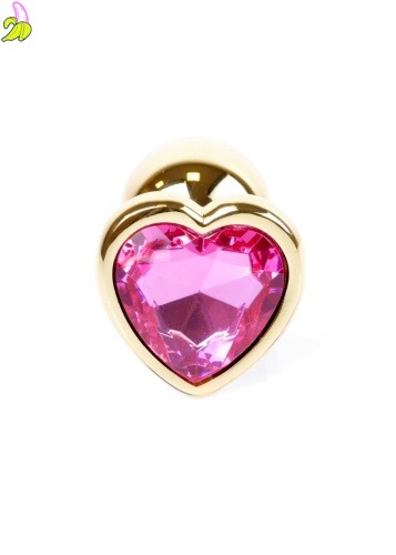 Plug-Jewellery Gold  Heart PLUG- Pink