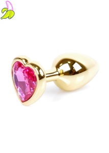 Plug-Jewellery Gold  Heart PLUG- Pink