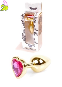 Plug-Jewellery Gold  Heart PLUG- Pink
