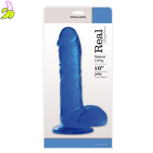 Dildo-FALLO JELLY REAL RAPTURE BLUE 10"
