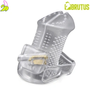 Brutus Klatka Cnoty na penisa- Airmesh Chastity Cage Clear 7x3 cm