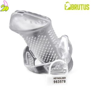 Brutus Klatka Cnoty na penisa- Airmesh Chastity Cage Clear 7x3 cm