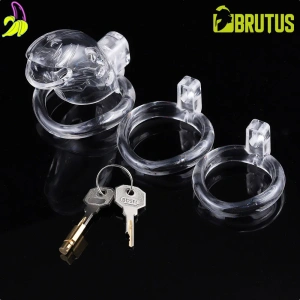 Brutus Klatka Cnoty na penisa- Shark Chastity Cage Clear 7x4 cm